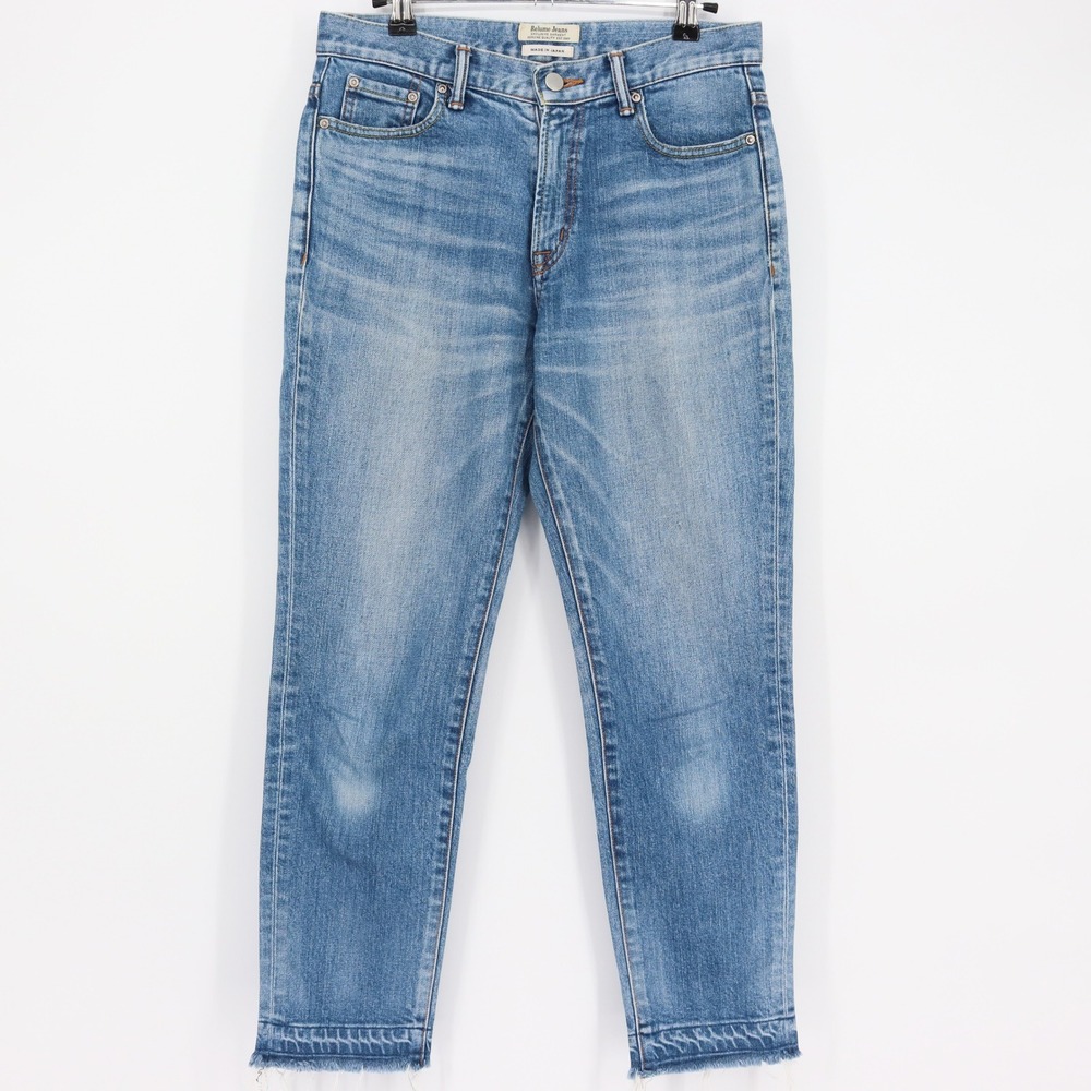 Relume Journal Standard Jeans Size 38 Blue Denim Straight Raw Hem Japanese Denim